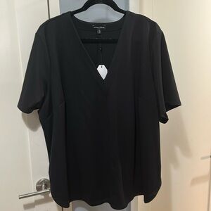 Universal Standard Jane V-Neck Ponte Blouse in Black NWT Size Large (22-24)